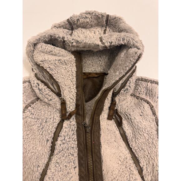 Kuhl Women's Flight Jacket Fleece Stone Size XS Italian Fleece Zip Away Hood - Picture 6 of 12
